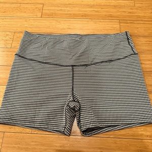 NIKE Women's Gingham-Print Shorts Black White